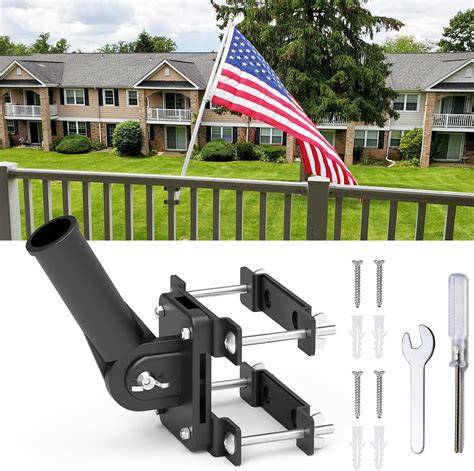 flag bracket metal railing|flag pole holder side mount.